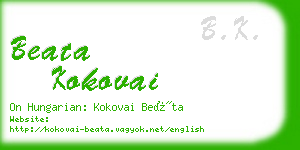 beata kokovai business card